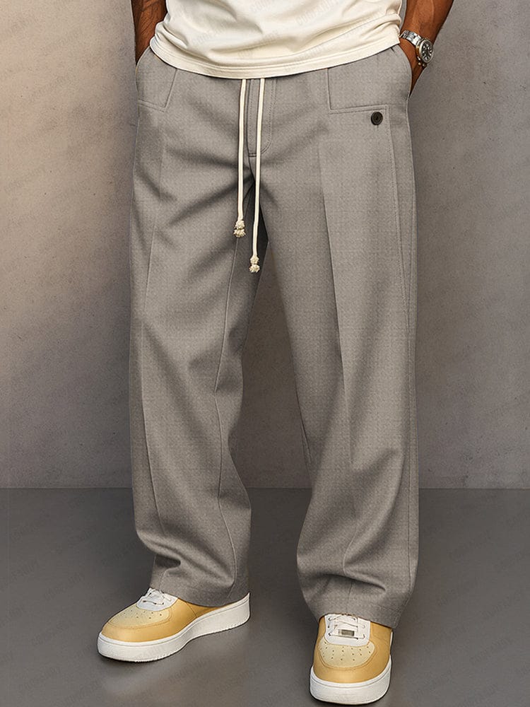 Pantalones de chándal modernos de corte recto ALBI - puesto en modelo