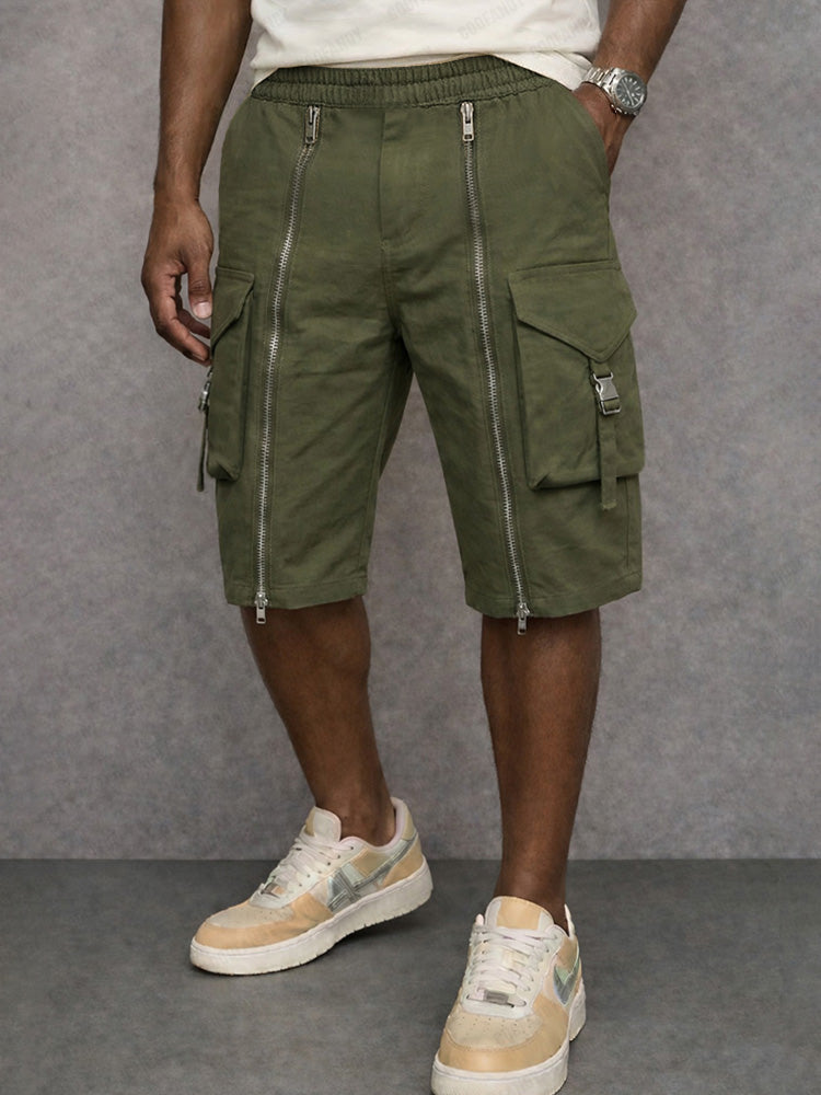 Pantalones cortos cargo tácticos con detalles de cremallera ALBI - Pantalones cortos tipo cargo - foto principal
