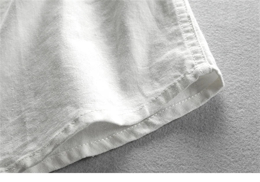 Camisa de lino con cuello redondo ALBI - Camisas - imagen 11
