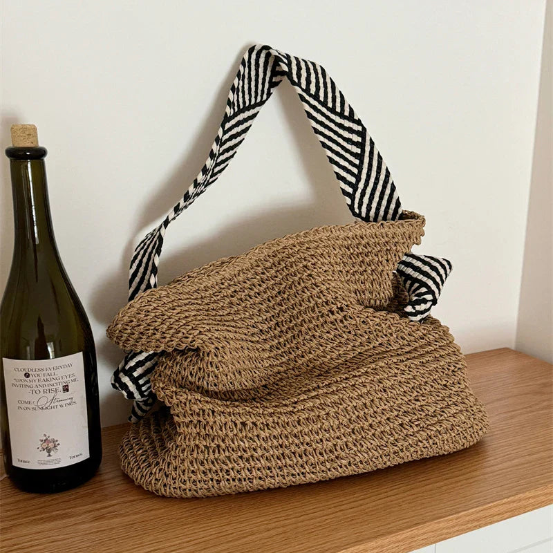 Bolso tote boho tejido – Bolso informal de playa y para diario ALBI - Bolsos estilo shopper - imagen 8