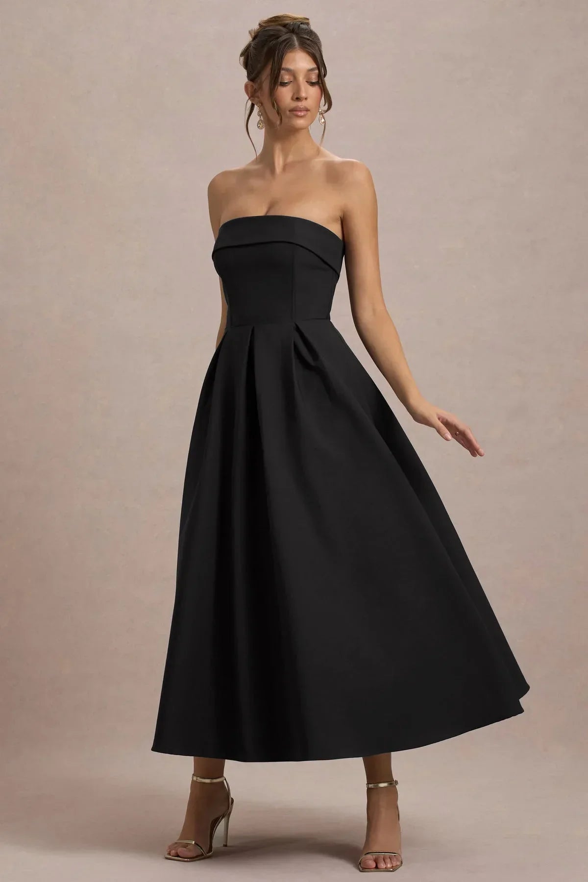 Elegante vestido midi con escote sin hombros ALBI - Vestidos - imagen 12
