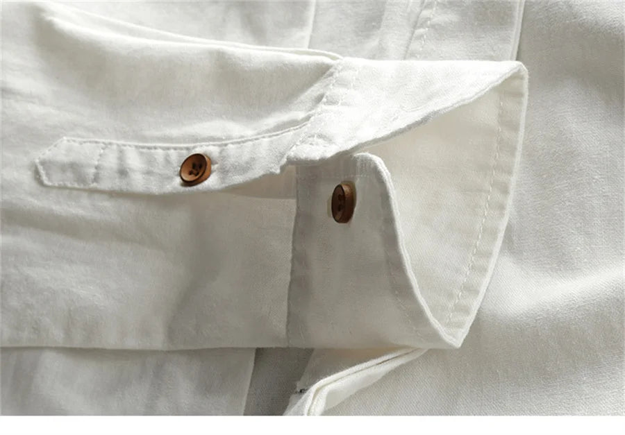 Camisa de lino con cuello redondo ALBI - Camisas - imagen 10
