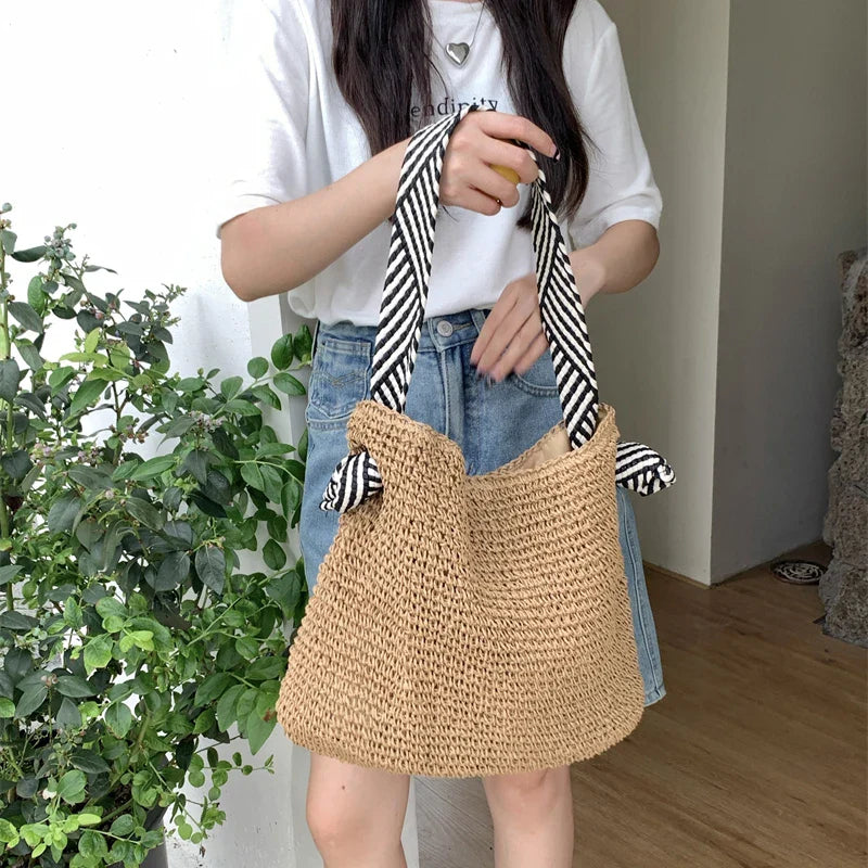 Bolso tote boho tejido – Bolso informal de playa y para diario ALBI - Bolsos estilo shopper - imagen 16