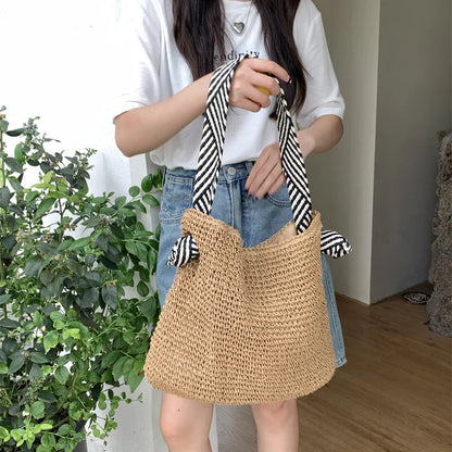 ALBI | Bolso tote boho tejido – Bolso informal de playa y para diario