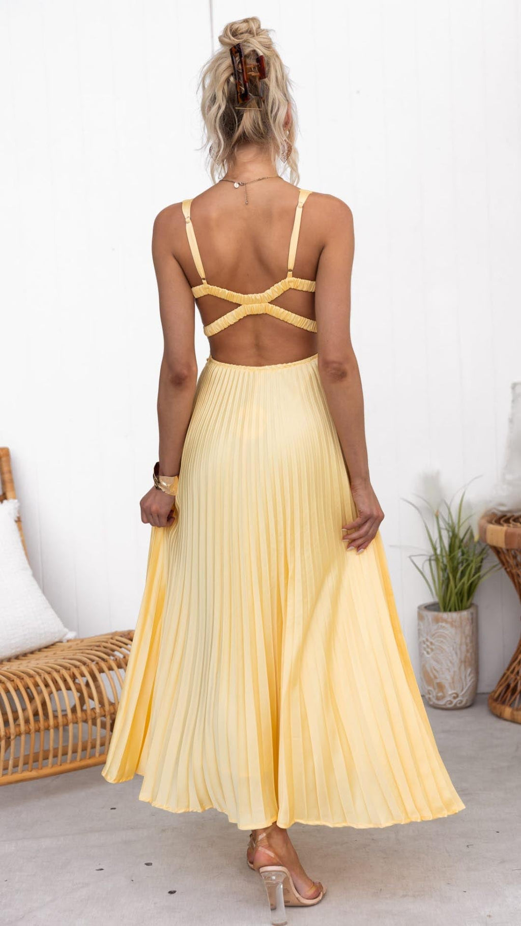 Elegante vestido largo con una caída suave ALBI - Vestidos - vista de conjunto