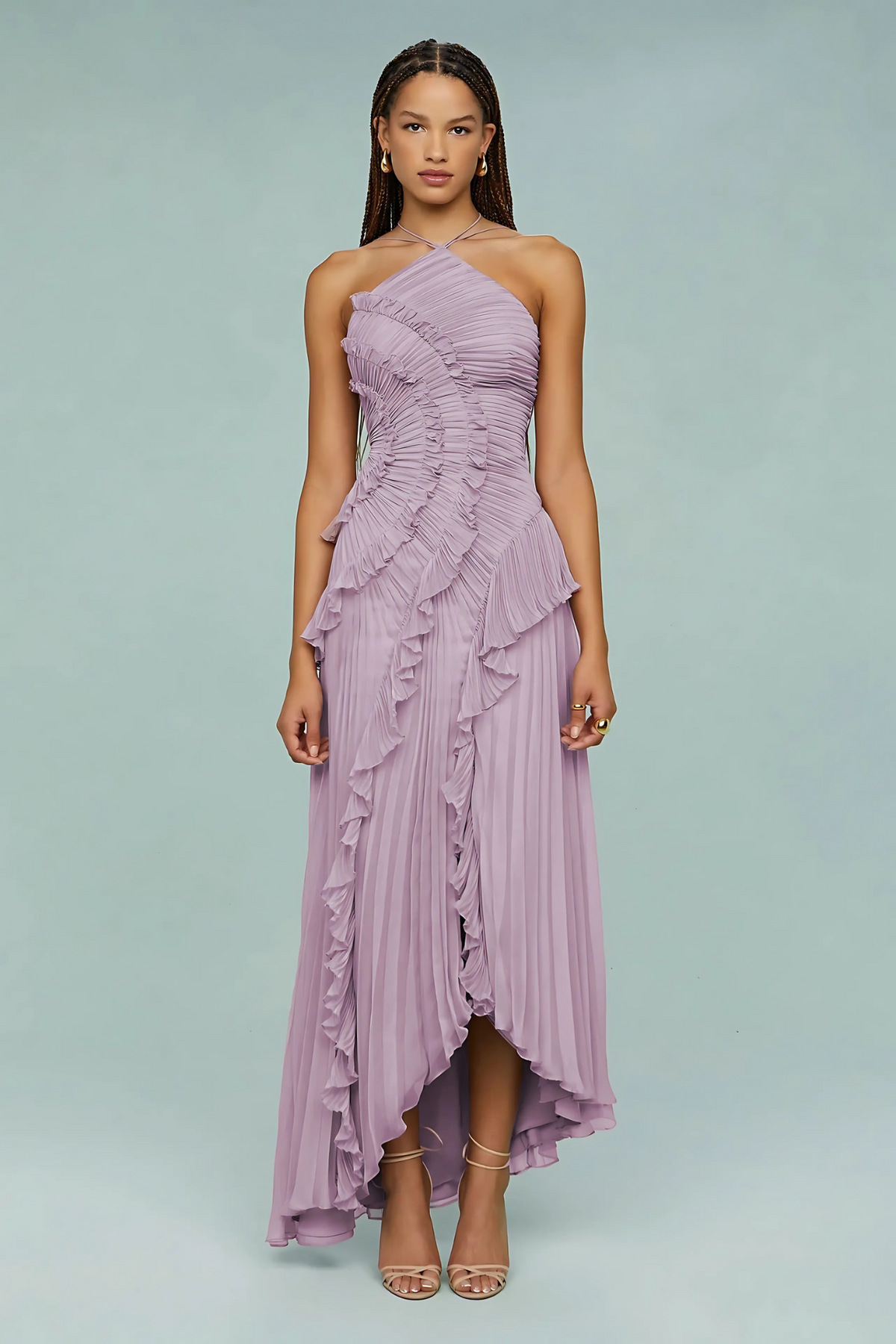 Vestido con volantes en espiral ALBI - Vestidos - vista lateral