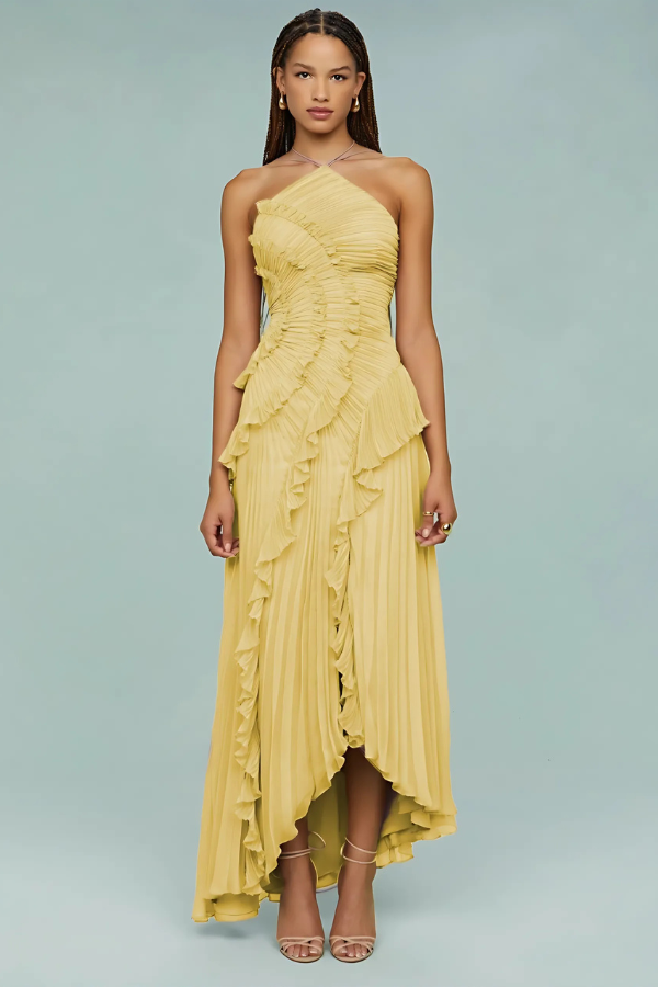 Vestido con volantes en espiral ALBI - Vestidos - vista frontal