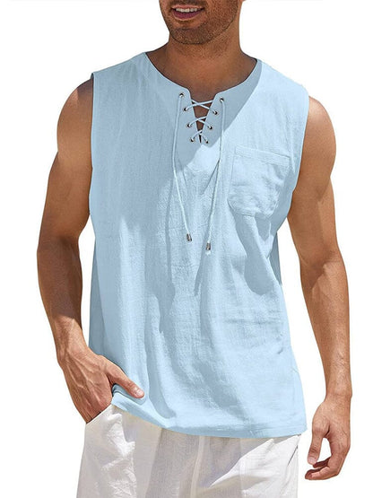 ALBI | Camiseta de tirantes de lino con cuello en V