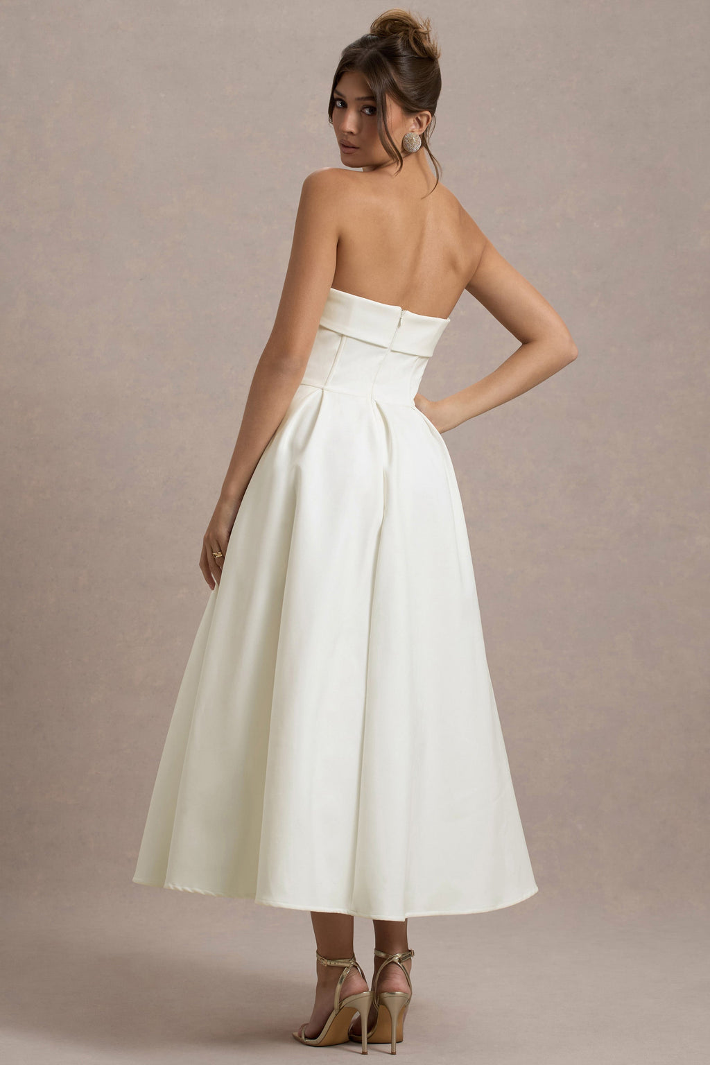 Elegante vestido midi con escote sin hombros ALBI - Vestidos - imagen 9