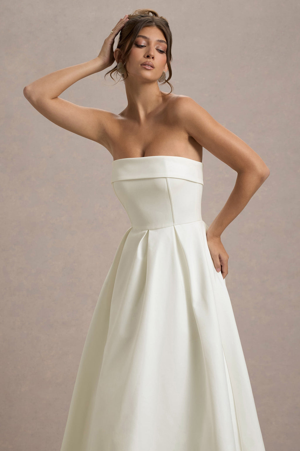 Elegante vestido midi con escote sin hombros ALBI - Vestidos - imagen 10