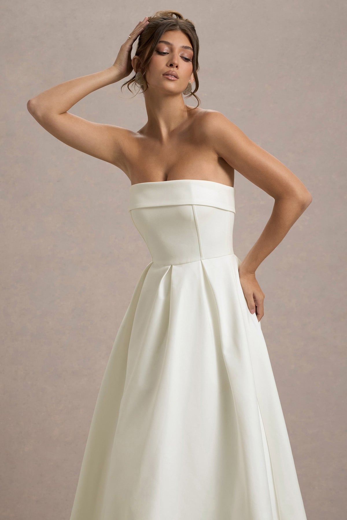 Elegante vestido midi con escote sin hombros ALBI - Vestidos - imagen 10