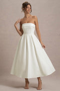 Elegante vestido midi con escote sin hombros ALBI - Vestidos - foto principal