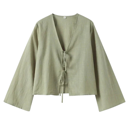 ALBI | Blusa elegante cierre de lazos