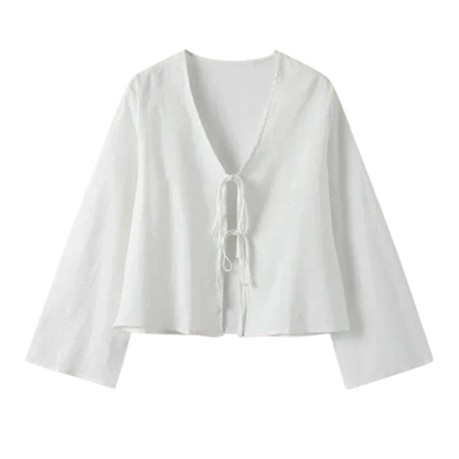 ALBI | Blusa elegante cierre de lazos