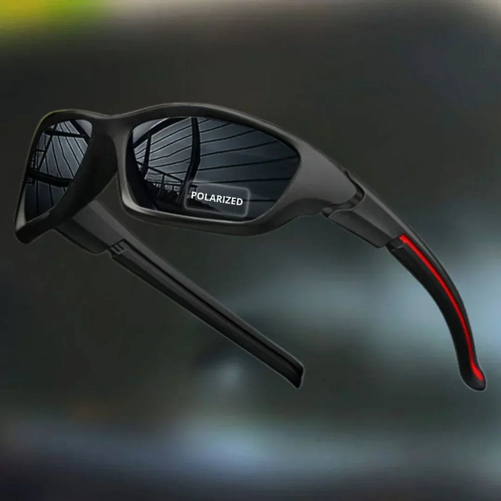 Gafas de sol deportivas polarizadas ALBI - color negro - detalle de tejido