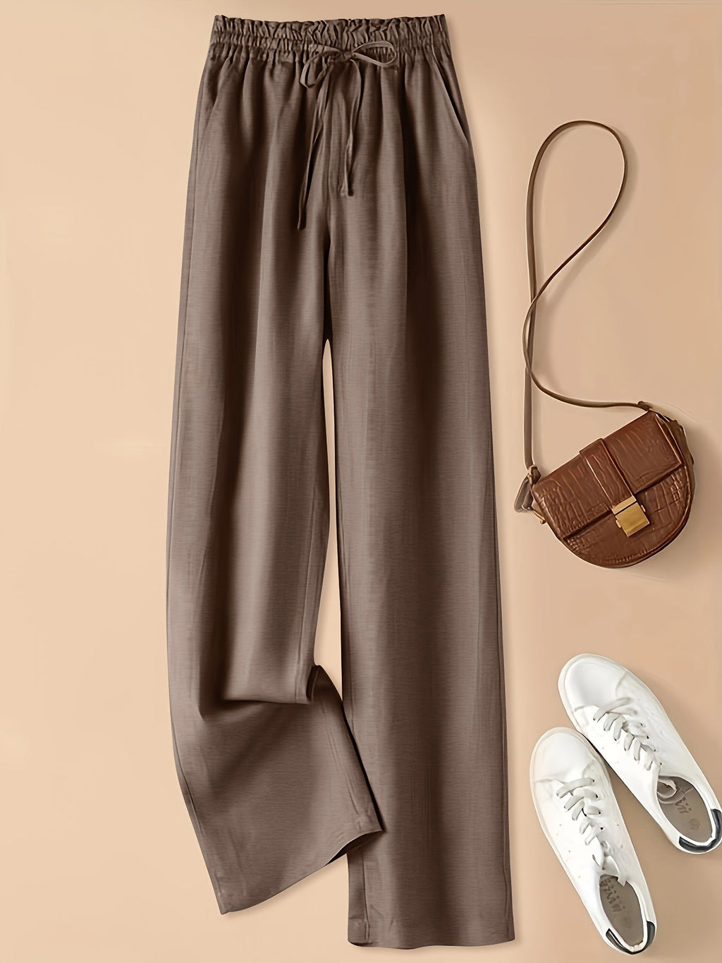Pantalones de lino de cintura alta: ligeros y transpirables ALBI - imagen 8