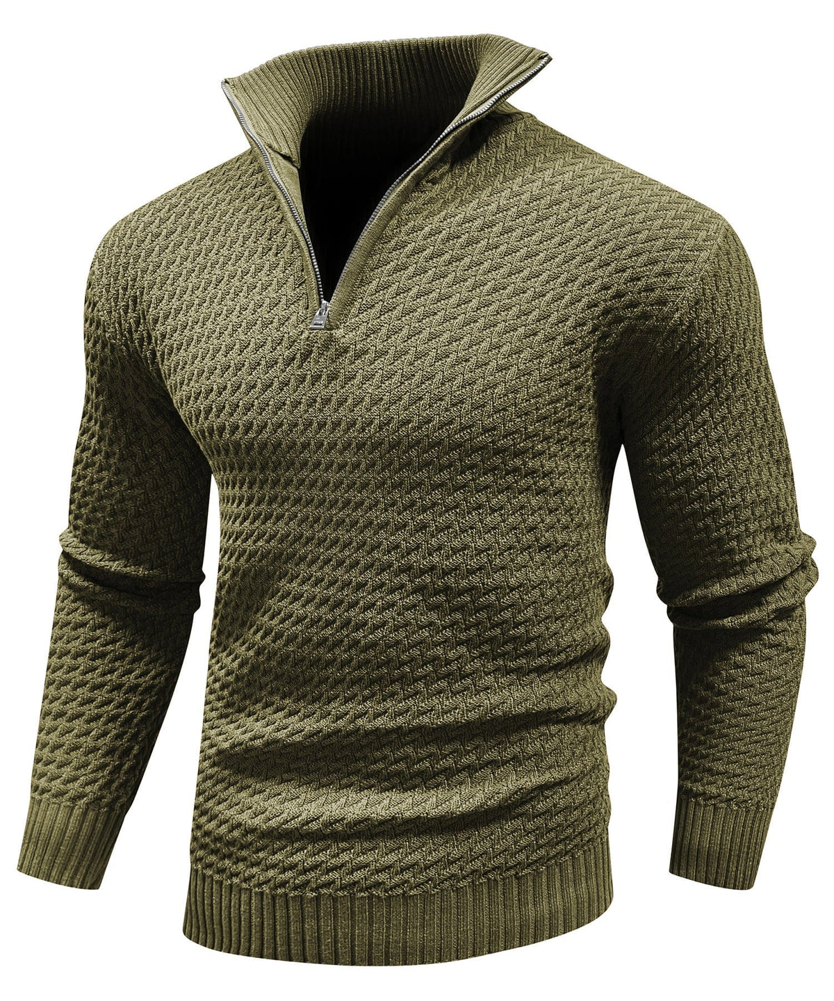 Jersey de cuello alto con cremallera ALBI - color verde - imagen 9