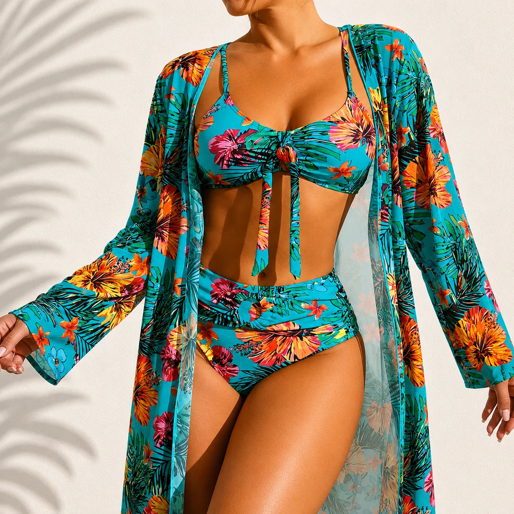 ALBI | Elegante bikini de 3 piezas Tropical Mari