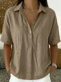 Blusa con cuello de botones ALBI - Blusas - foto principal