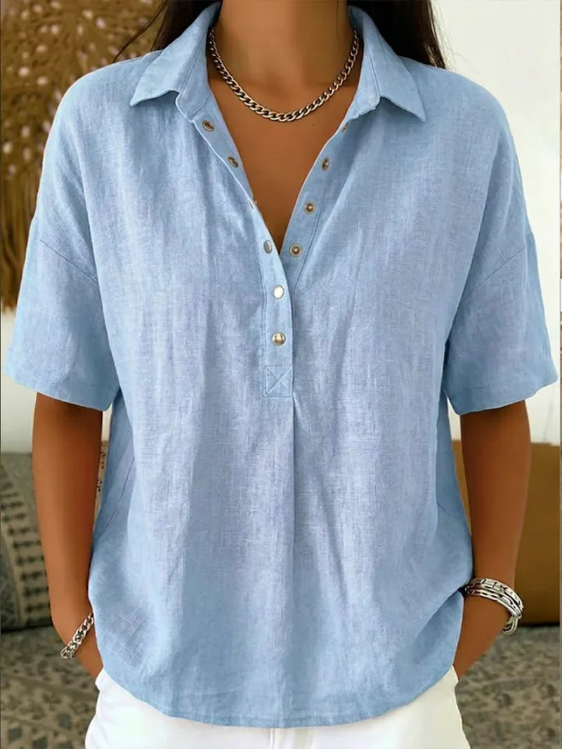 Blusa con cuello de botones ALBI - Blusas - imagen 9