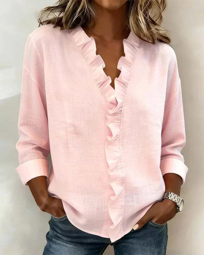 Blusa elegante con volantes ligeros ALBI - Blusas - foto principal