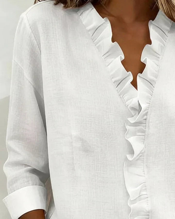 Blusa elegante con volantes ligeros ALBI - Blusas - imagen 18