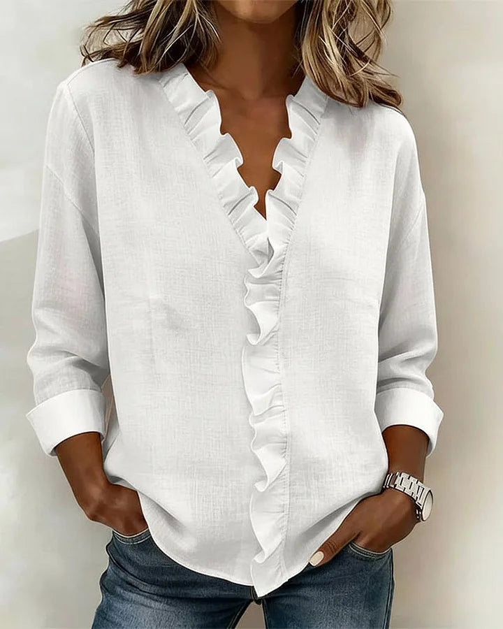 Blusa elegante con volantes ligeros ALBI - Blusas - imagen 9