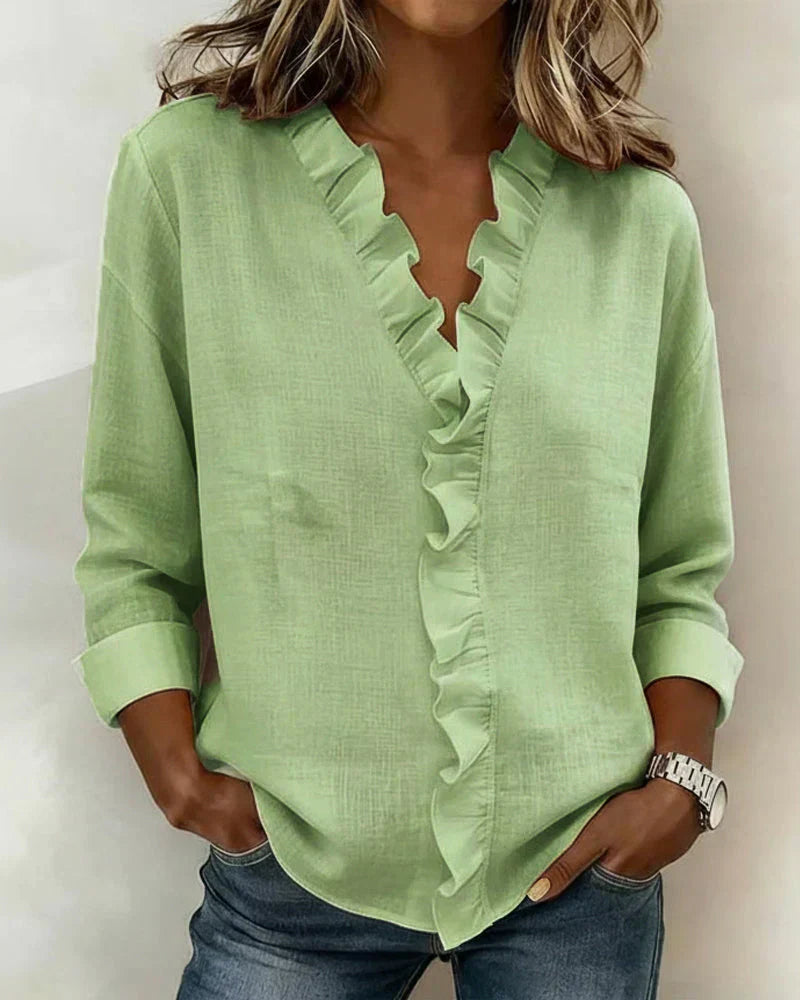 Blusa elegante con volantes ligeros ALBI - Blusas - imagen 10