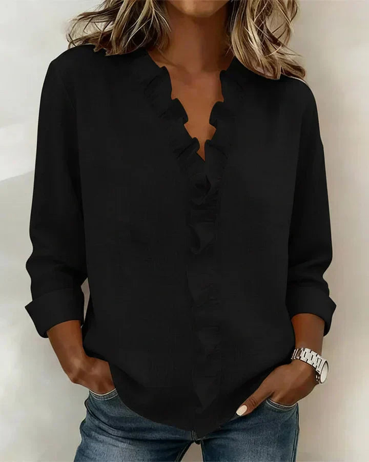 Blusa elegante con volantes ligeros ALBI - Blusas - vista trasera