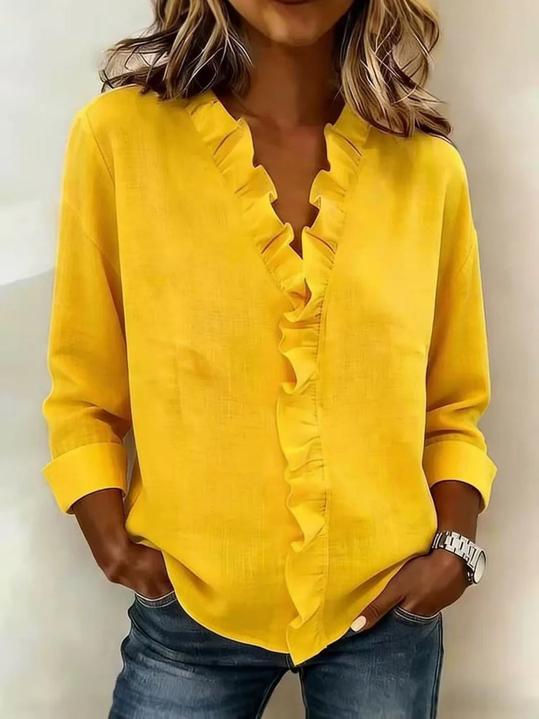 Blusa elegante con volantes ligeros ALBI - Blusas - vista de conjunto