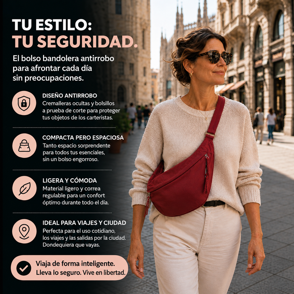 Rosa | Bolso de hombro burdeos