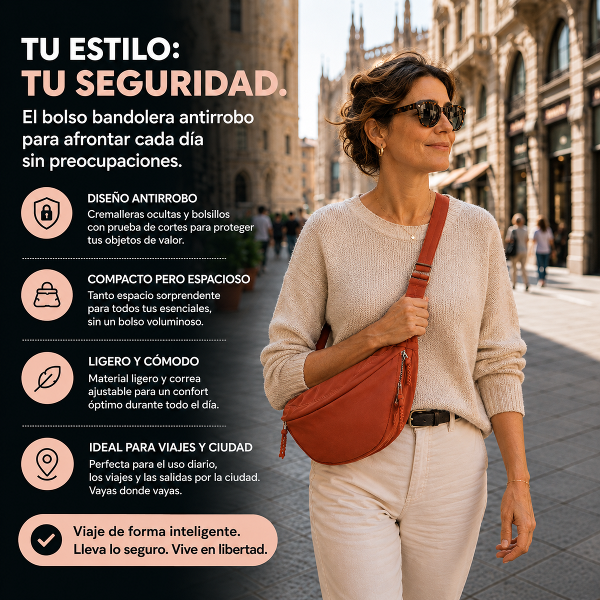 Gioia | Bolso de hombro naranja