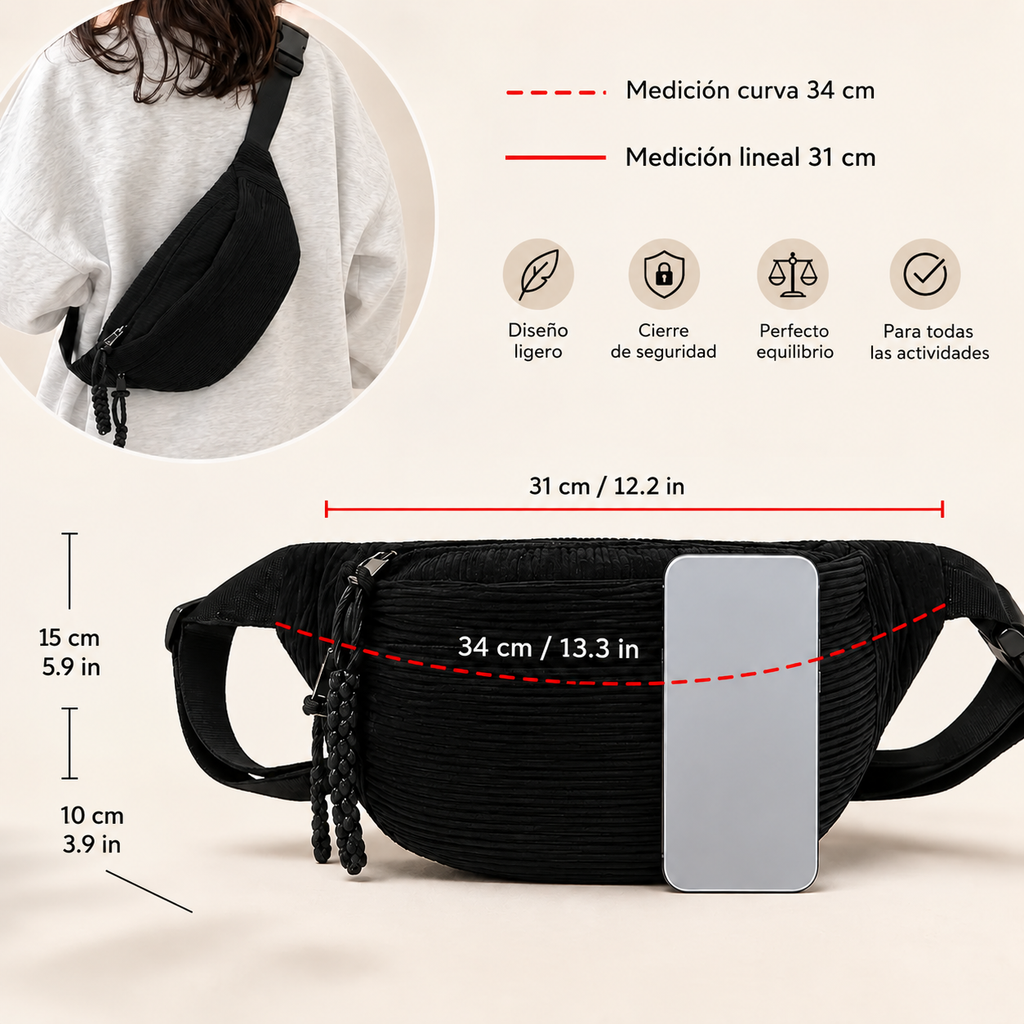 Petra | Bolso de hombro de terciopelo acanalado