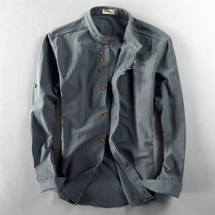 Camisa de lino con cuello redondo ALBI - Camisas - imagen 14