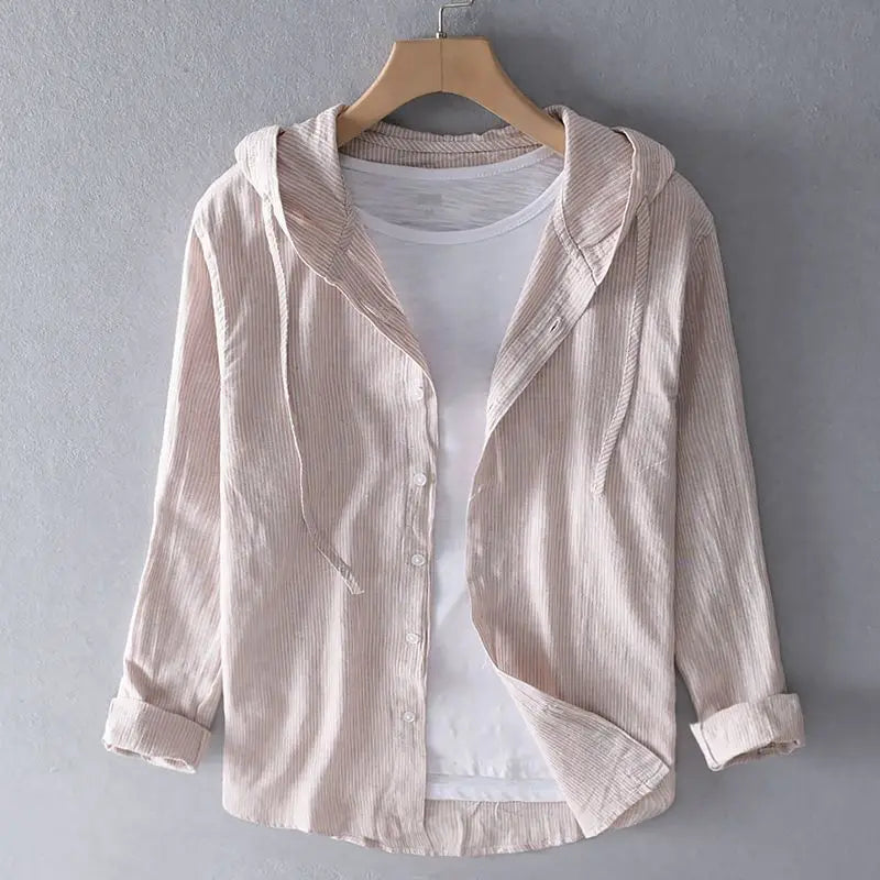 Camisa de lino con capucha y botones ALBI - Camisas - vista de conjunto