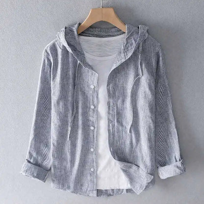 ALBI | Camisa de lino con capucha y botones