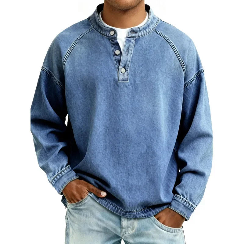 Camiseta vintage con cuello de botones ALBI - Camisas - vista frontal
