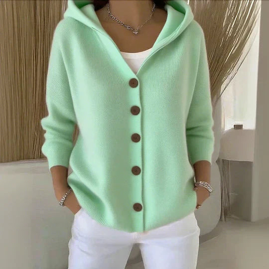 Chaqueta de punto con capucha ALBI - Chaquetas y abrigos - puesto en modelo