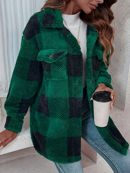 ALBI | Cómoda chaqueta de forro polar a cuadros