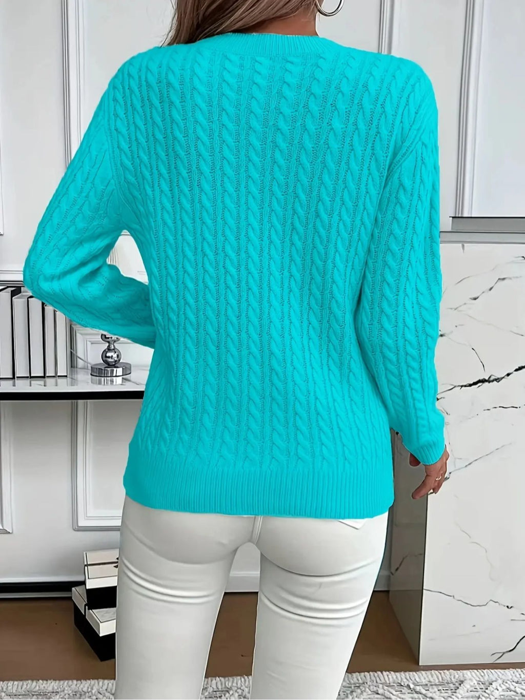 Cómodo jersey de punto trenzado ALBI - Suéteres - imagen 15