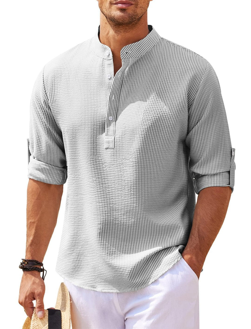 Camisa de lino ALBI - Camisas - puesto en modelo