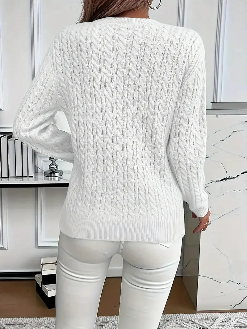 Cómodo jersey de punto trenzado ALBI - Suéteres - vista lateral
