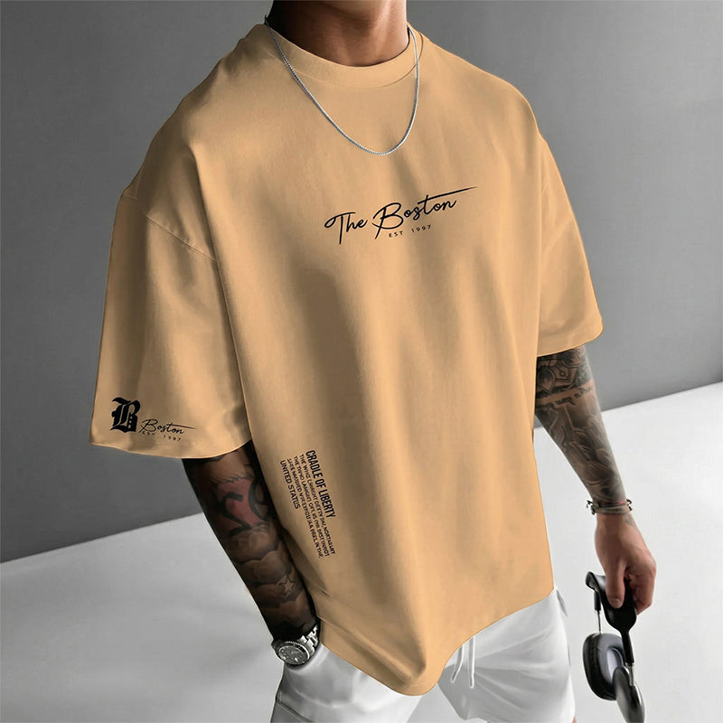 Camiseta urbana oversize con estampado gráfico ALBI - Camisetas de manga corta - detalle de tejido