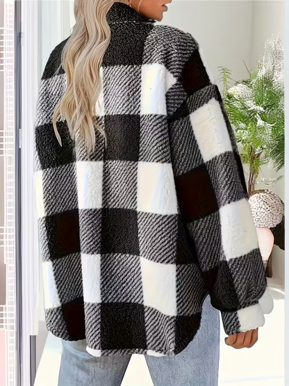 ALBI | Cómoda chaqueta de forro polar a cuadros