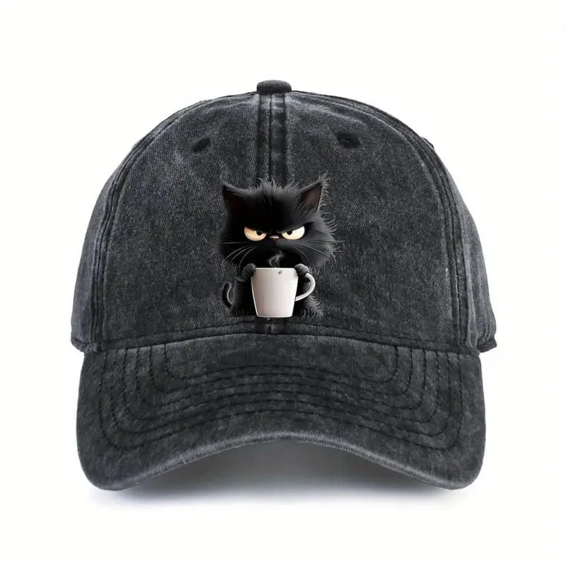 Gorra de béisbol vintage con motivo de gatos ALBI - puesto en modelo