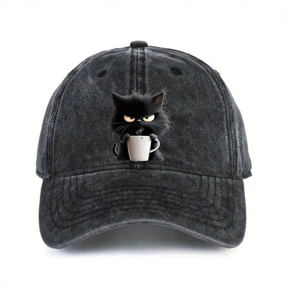 ALBI | Gorra de béisbol vintage con motivo de gatos
