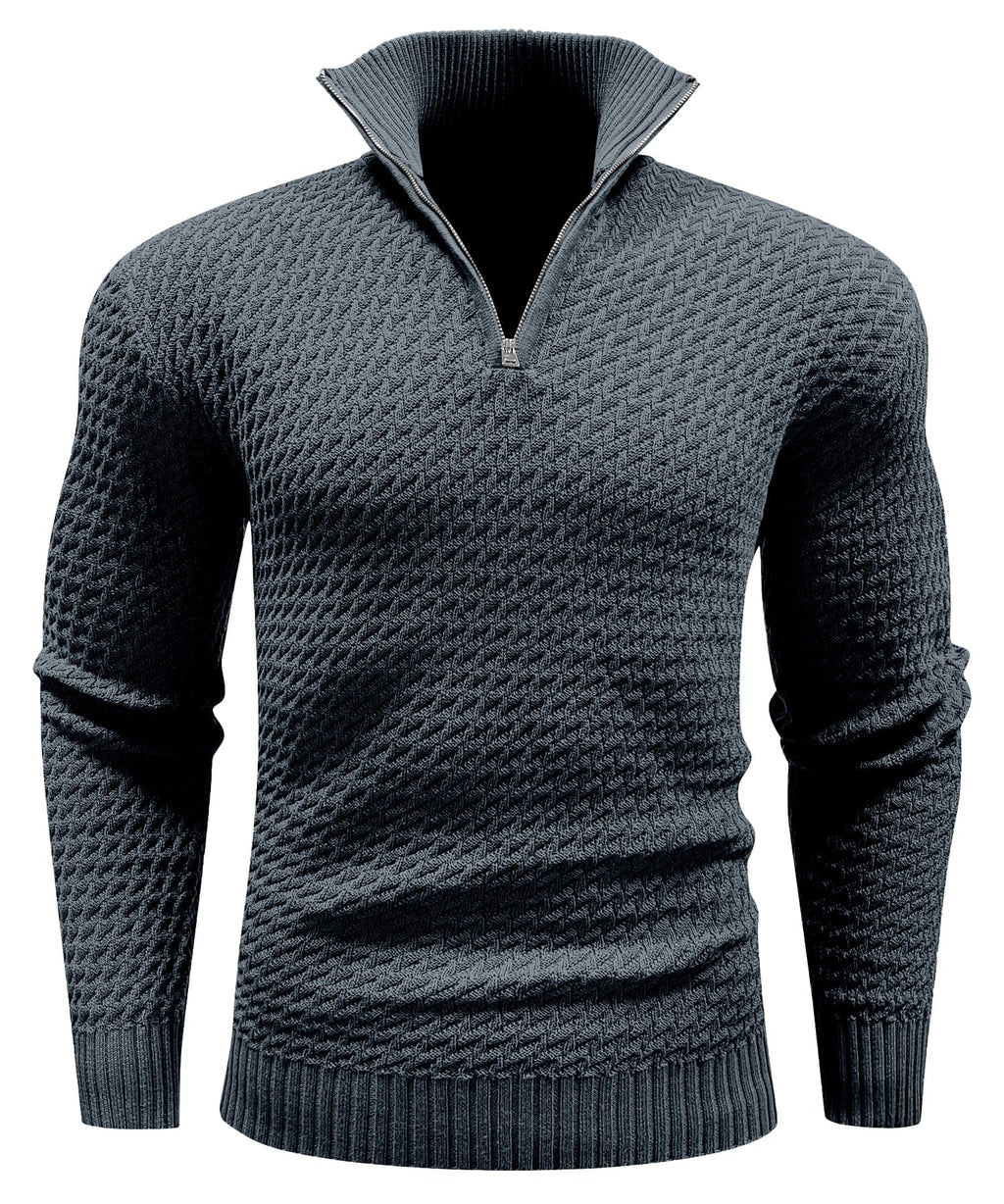Jersey de cuello alto con cremallera ALBI - color gris - vista frontal