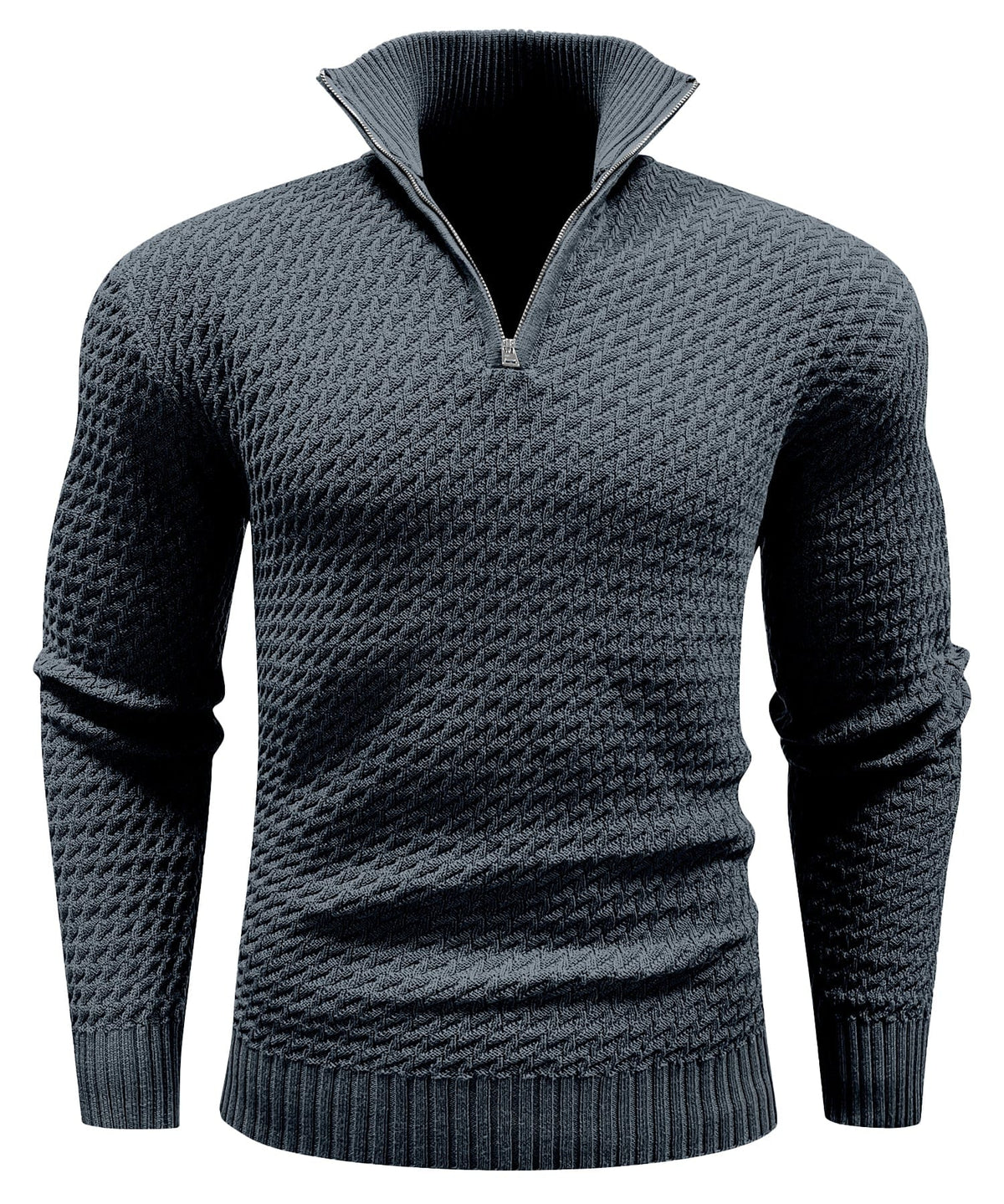Jersey de cuello alto con cremallera ALBI - color gris - vista frontal