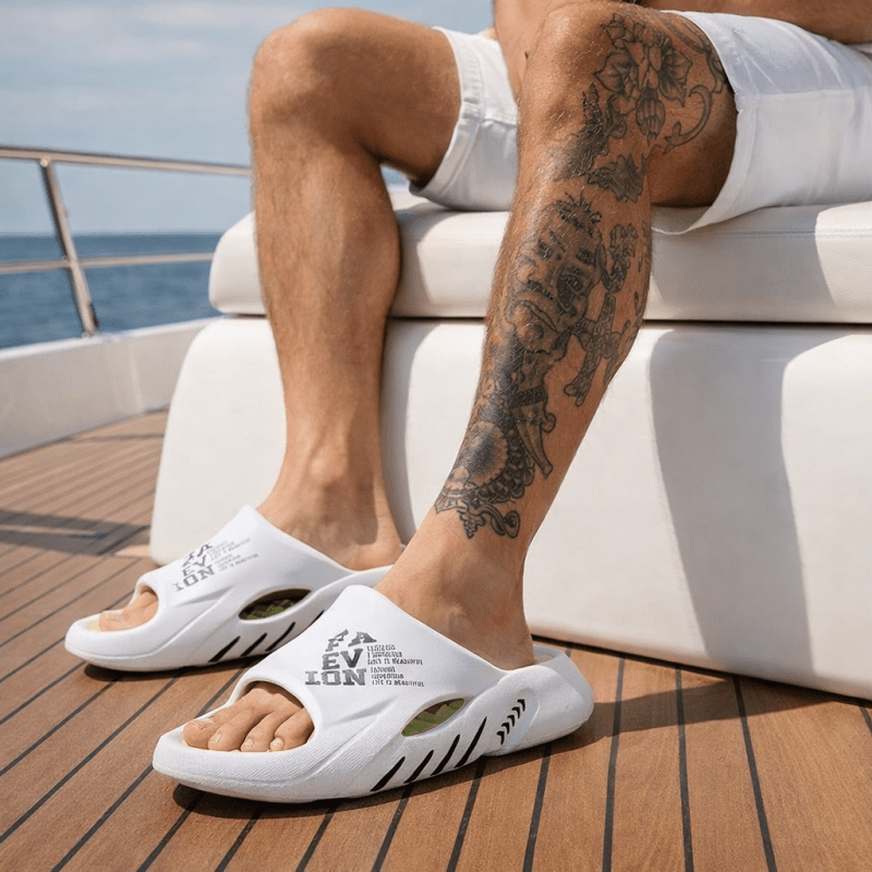 Chanclas cómodas abiertas ALBI - puesto en modelo
