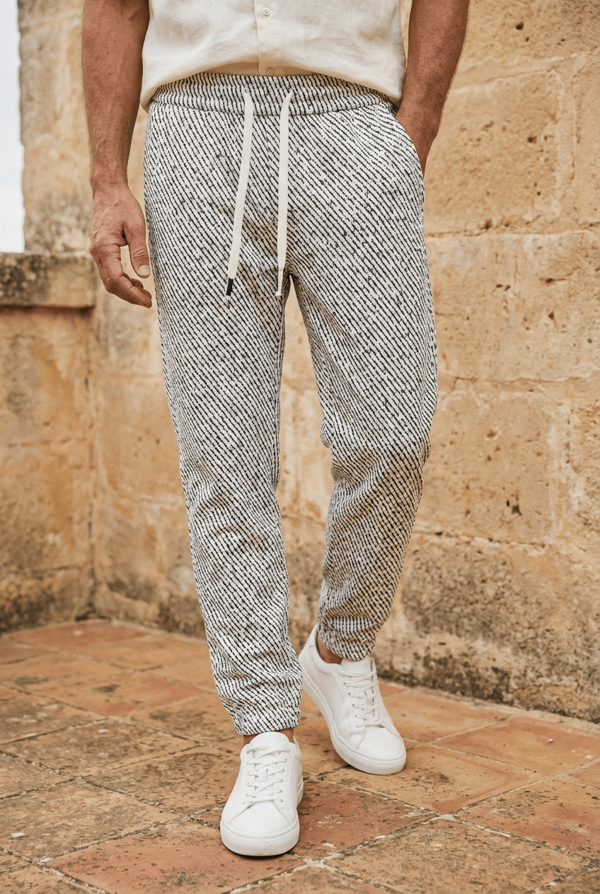 Pantalones de chándal ajustados con cintura elástica ALBI - vista trasera